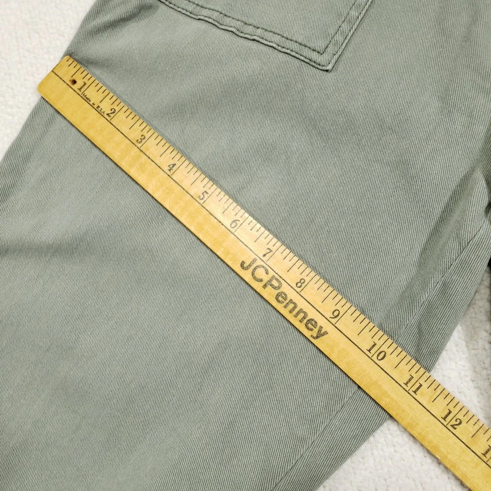 Faherty Utility Crop Pants Womens 30 Sage Green Organic Cotton Raw Hem Casual